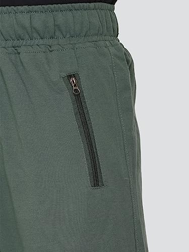 Image of Cotton Lowers for Men, Regular Fit, Zip Pocket, Night Pant, Joggers, Sports Trousers, Gym n Lounge Wear Track Pant for Boys Olive XXL
