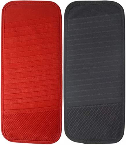 2-Pack, 18 CD Car Sun Visor Storage Disc Capacity DVD Holder Pocket Case Organizer. 1 Black & 1 Red