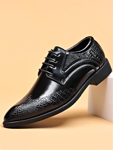 Image of Men's Vintage Dress Shoes Casual Oxford Formal Leather Shoes for Weddings Business Office Prom