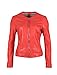 Produktbild Gipsy Kragenlose Damen Lederjacke Kurzjacke aus weichem und leichten Lammleder - GGGlorya LNICV (Orange Rot, S)