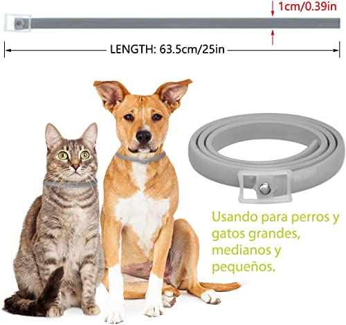 DEWEL 63,5cm Hundehalsbänder gegen Ungeziefer, Verstellbar Zecken Halsband für Hunde und Katze Wasserdicht Hund Flohhalsband