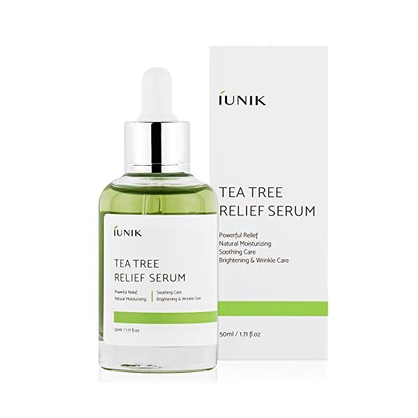 iUNIK-Tea-tree-Relief-Natural-Facial-Serum-171-Fl-Oz-Acne-Treatment-Serum-Ampoule-Clear-Skin--Face-Serum-for-Acne-Breakout-Pimple-Tea-Tree-67-Centella-Asiatica IUNIK Tea Tree 67% Relief Vegan Facial Serum - Non-Sticky | Clear & Balanced Skin w/Centella Asiatica 19% for Soothing Calming Irritated & Acne-prone Skin Ampoule Korean Skincare