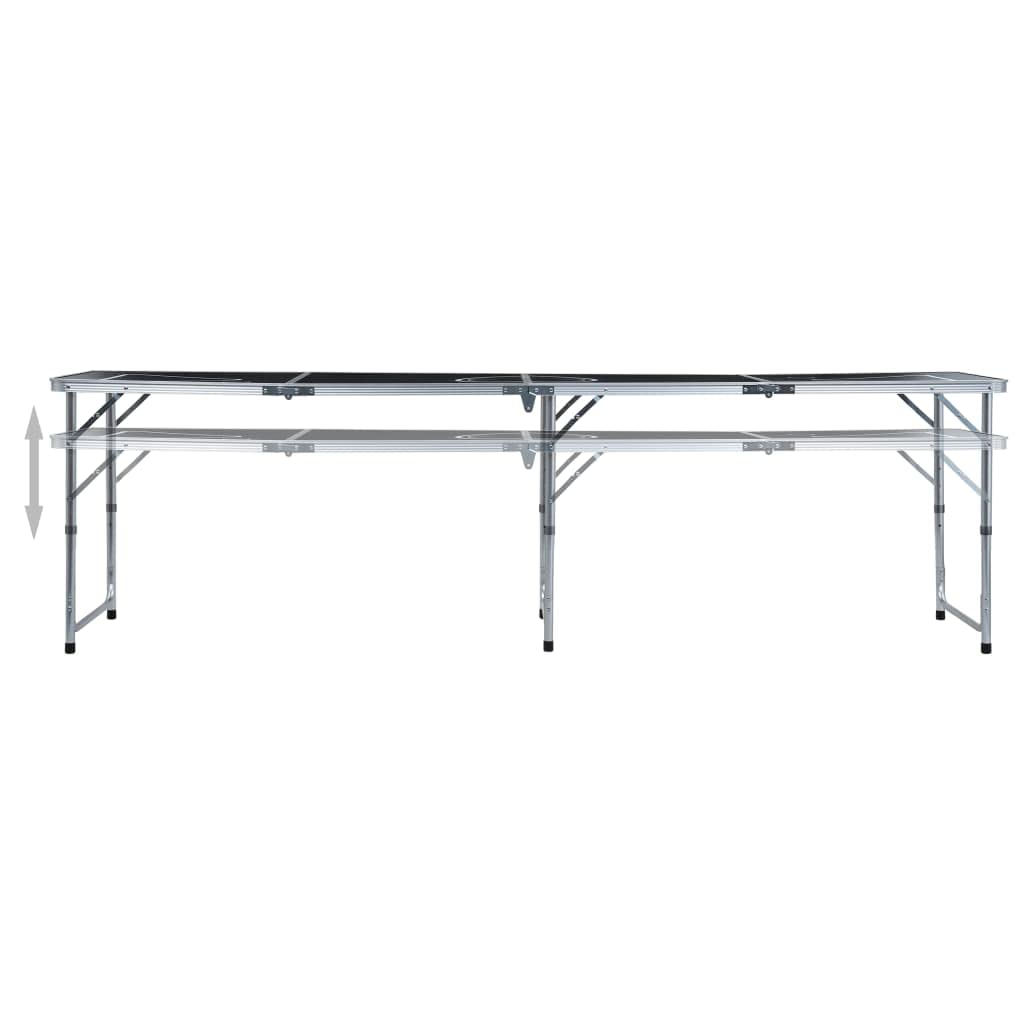 Tavolo da Beer Pong pieghevole con tazze e palline, portatile, pieghevole, regolabile in altezza, per feste, giardino, campeggio, JGA, all'aperto, in alluminio resistente, design leggero