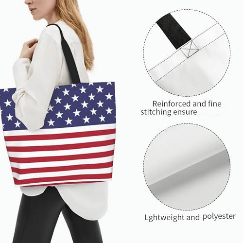 ASYG Cute Flag Tote Bag for Women and Men Reusable Shoulder Bags for Gym, Shopping, Beach,Travel4