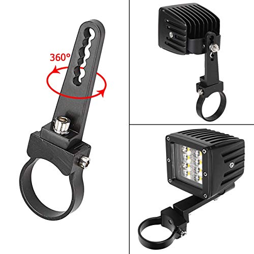 NORTHYUN 1.75'' Tube Clamps Mounting Brackets Adjustable Roll Cage Bull Bar Clip Holder Kit Universal LED Light Bar Mounts for Offroad Truck ATV SUV 2pcs