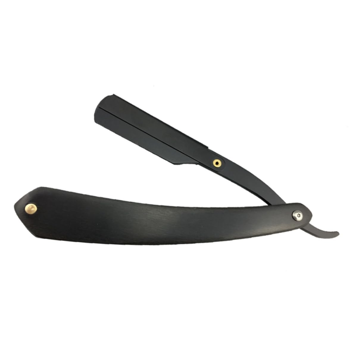 FRCOLOR Men's Barber Steel Razor Manual Razor for Men Black Wooden Handle Vintage Straight Shaving for Beard Sideburns