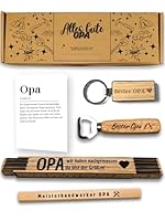 Presentix® Opa Geschenkset (Flaschenöffner, Zollstock, Bleistift & Schlüsselanhänger) Geschenke für Großväter, Geburtstagsgeschenk für Männer, Opa Geschenk