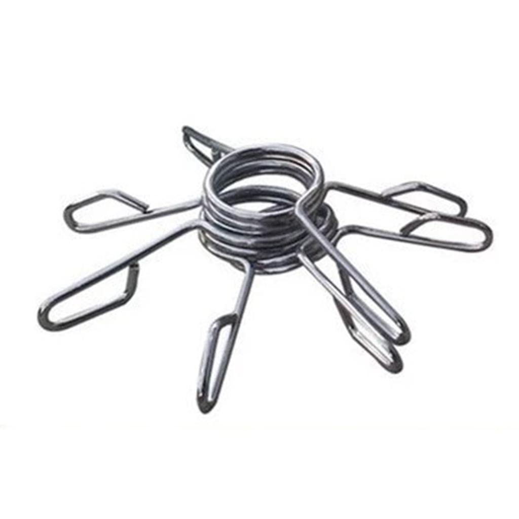 Vaveren Heavy Duty 3x2'' Barbell Spring Clip Dumbbell Bar Collar Set, Silver, 3 Pcs