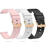 3Pack 20mm Silikon Uhrenarmband, Schnellspanner Damen Herren Fitness watch Ersatzband Kompatibel mit Samsung Galaxy Watch 4 40/44mm/Watch 4 Classic 42/46mm