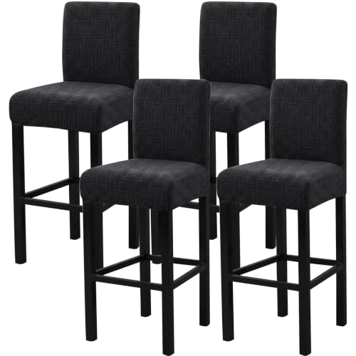 Image of FUANGUI Bar Stool Covers Set of 4, Stretch Bar Stool Seat Covers