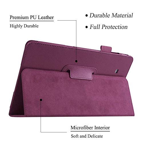 Ekvinor Galaxy Tab E 9.6 Case - Slim Leather Stand Folio Case Cover For Samsung Galaxy Tab E 9.6 Inch Tablet (Fit All Versions Sm-T560 T561 T565 And Sm-T567V) - Purple #TOP2