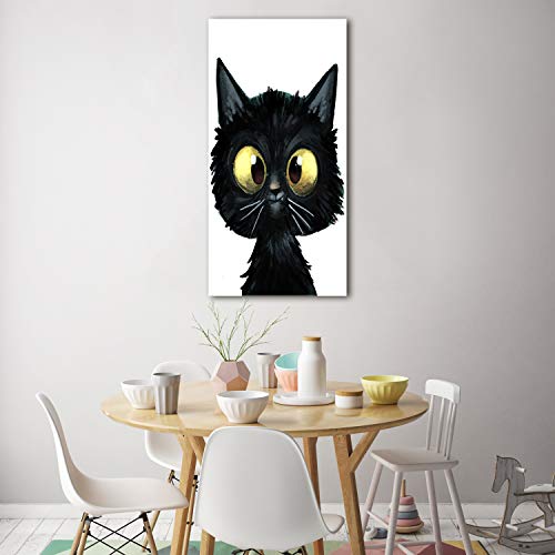 Chat noir tableau plexiglas 70x140 cm impression acrylique Tulup décor