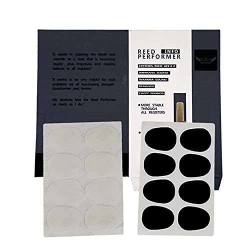 Roffee Alto/Tenor Saxophone Mouthpiece Cushions Patches Pads,2 Packs 0.8Mm (8 Pcs Black&8 Pcs Clear)… #TOP9