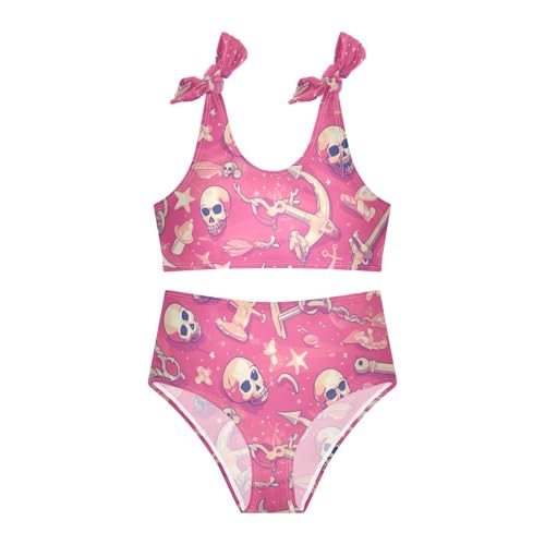 KLL Hand Drawn Sea Ship Ocean Girls' Two Piece Bikini Sets Scoop Neck Swimming Swimwear Bathing Suit3