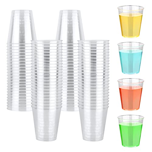 Vasos de chupito, vasos de plástico, 100 unidades, transparentes, de plástico, aptos para lavavajillas, reutilizables, 50 ml, de plástico, vasos de chupito y vasos reutilizables Cover