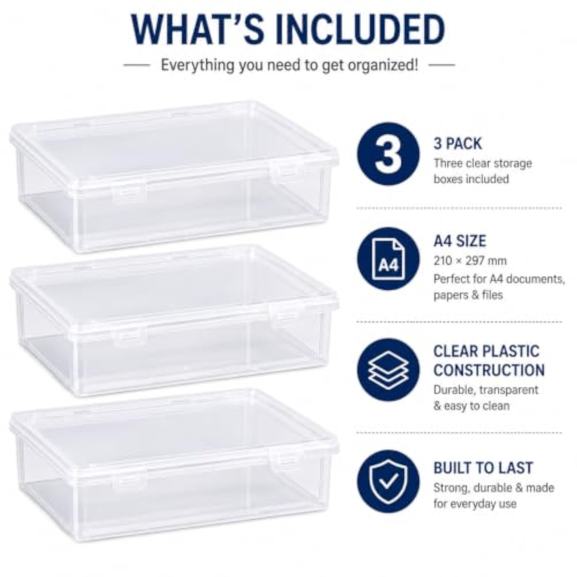 A4 Size Box Document Organiser Paper Holder, Waterproof