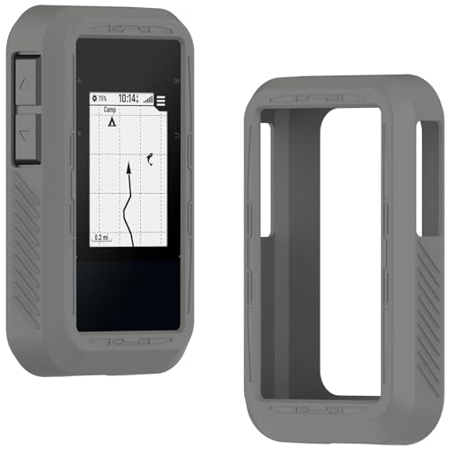Buziba Funda protectora de silicona para Garmin eTrex Solar anticaídas, funda de silicona suave compatible con Garmin eTrex Solar (gris)