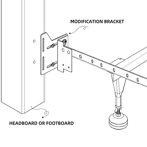 4 PCS Bed Frame Brackets Adapter for Headboard Extra Heavy Duty,Bed Frame Adapter Brackets, Queen Bed Modification Plate,Bed Headboard Frame Conversion Kit ,Headboard Attachment Bracket with Hardware - Thumbnail 2