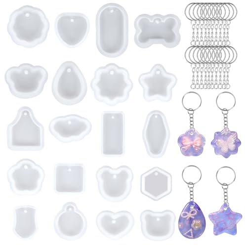 20 Stück Epoxidharz Formen Silikon, Epoxidharz Schlüsselanhänger,...