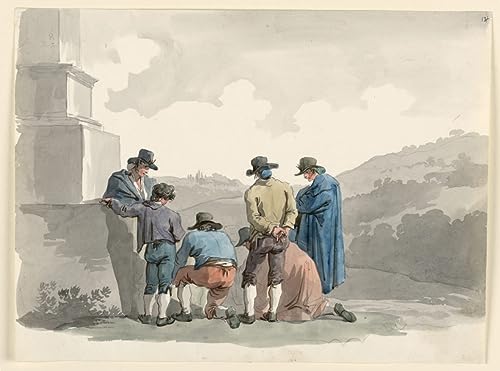 Tableau Jouer avec l'argent Bartolomeo Pinelli pour habiller un grand mur blanc nu 60x90