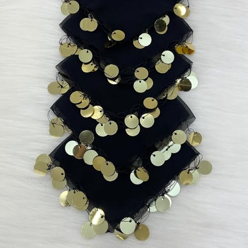 10x Schwarz mit Gold große Luxus Halay Mendili 30x30 cm Tanztücher Dügün Hochzeit Verlobung Kina Mendil