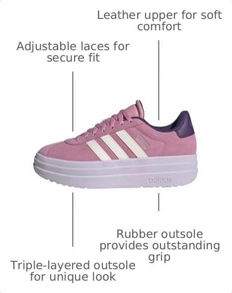 Image of adidas Kids Girls Vl Court Bold Sneakers Shoes Casual - Black
