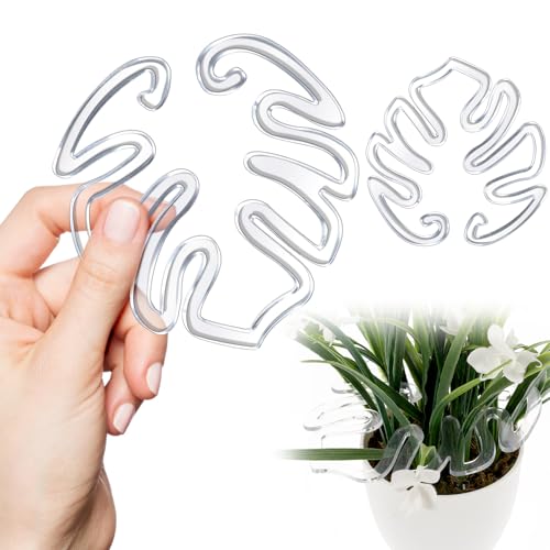 Yuanchu Monstera Lot de 2 supports pour plantes en forme de feuille de Monstera, en acrylique, en forme de fleur, réutilisables, pour plantes d'intérieur et d'extérieur