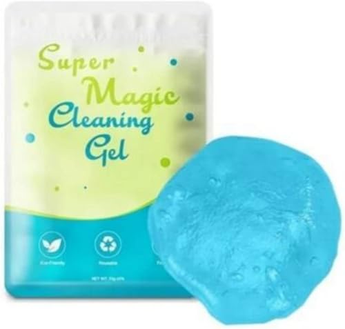 Miniatura 2 de Super Magic Gel de limpieza  Gel de limpieza  Absorbe el polvo en el interior del automóvil, teclado, portátil (paquete de 2.76 onzas  1), azul