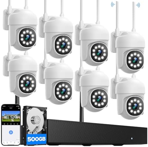 CAMCAMP Wireless CCTV Camera Systems w/ 16CH NVR 8 Security Camer...