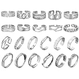 HTTDSLF 22 Stück die Öffnung ist verstellbar Silber Ringe Herren, Ringe Herren Edelstahl Ringe Set Silber, Vintage Kette Ringe, Ehering Hochzeitsringe Herren Gravur