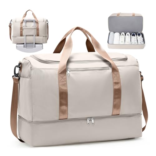 Travel Duffle Bag with Shoe Compartment, XL Weekender Bags for Women, Carry...