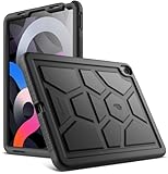 Poetic TurtleSkin Series Designed for iPad Air 5 2022 / iPad Air 4 2020 10.9 inch Case, Heavy Duty Shockproof Kids Friendly Silicone Case Cover, Black