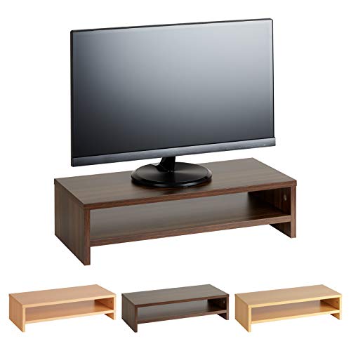 Preisvergleich Produktbild Hartleys Monitortisch in Holzoptik, mit 2 Böden