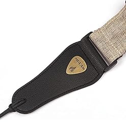 Sangle de guitare pour guitare acoustique classique et électrique, double couche de coton et lin avec extrémités en cuir, sangle d’épaule de guitare. - Les Beatles, Paul McCartney, John Lennon, RIngo Starr, George Harrison Sangle de guitare pour guitare acoustique classique et électrique, double couche de coton et lin avec extrémités en cuir, sangle d'épaule de guitare. – Image 3