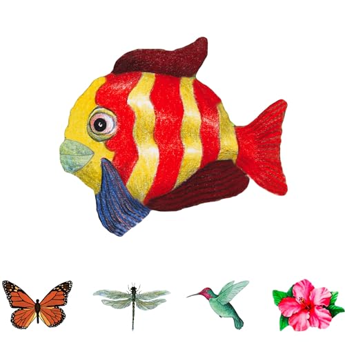 Screen Door Saver - Imanes de pantalla – Evita que las personas y mascotas corran hacia puertas mosquiteras y agujeros de parche con imanes de puerta mosquitera – Fabricado en Estados Unidos – Peces