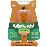 Bamboodles T-Bone - Juguete masticable para Perros, pequeño, Sabor a Mantequilla de maní, masticable Natural de Larga duración para Perros pequeños y Cachorros, Palo masticable Duradero, Seguro y