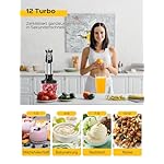 Elektrische Stabmixer 6 in 1 Stainless Steel Pürierstab Set, 1000W Stark Leistung, 12 Geschwindigkeiten & Turbo-Taste Blender für die Zubereitung von Salaten, Suppen und Teig – Bild 3