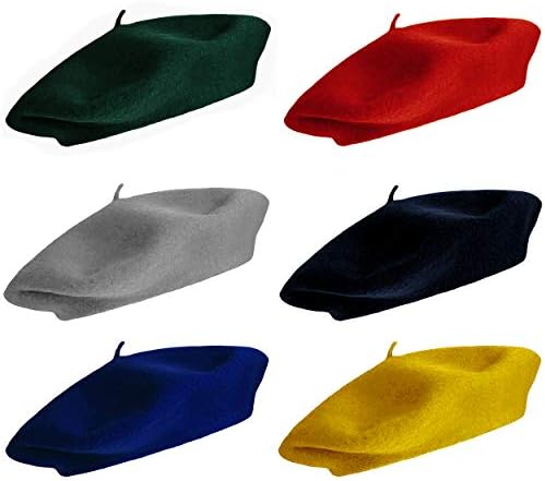 CoverYourHair Berets for Adults - French Beret - Artist Hat - 6 Pack (Colorful - 6 Pack)