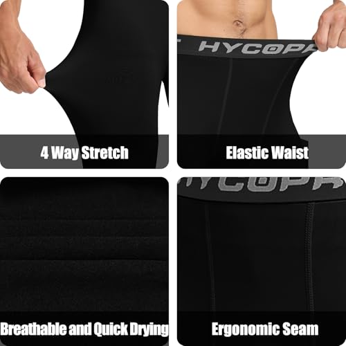 HYCOPROT Calzoncillos Térmicos para Hombre Mallas Termicas Largos Pantalon de Invierno Funcionales Calzoncillos de Esquí Ropa Interior Polar Caliente Hombre (Negro, XL) - imagen 5