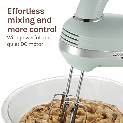 Magnolia Bakery 5-Speed Electric Hand Mixer By Hamilton Beach, Powerful 1.3 Amp Dc Motor For Effortless Mixing & Consistent Speed In Thick Ingredients, Slow Start, Beaters And Whisk, Green (62601) #TOP2