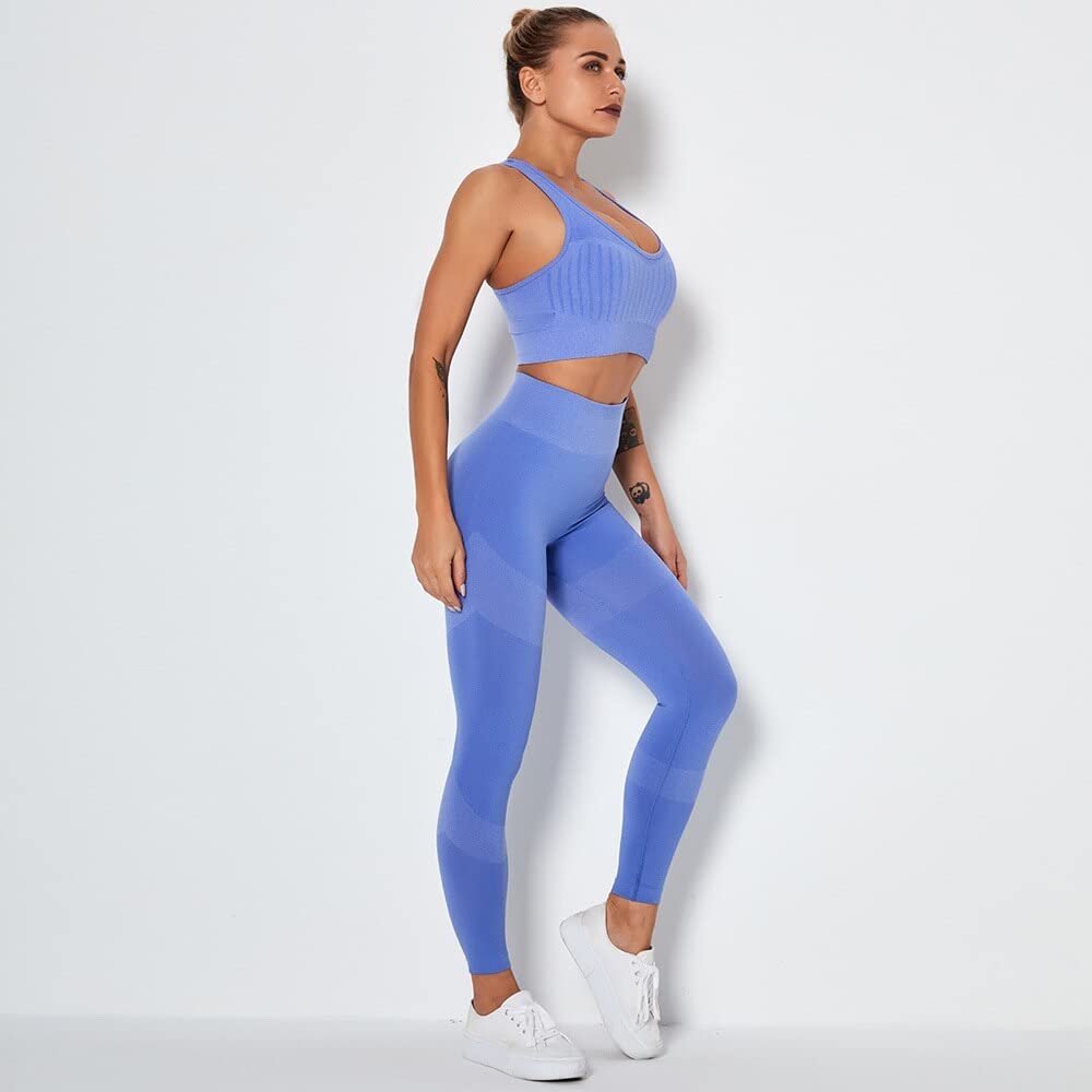 Zestaw sportowy dla kobiet strój do jogi do fitnessu zestaw do jogi odzież sportowa 2-częściowy strój sportowy krótki Top + legginsy zestaw do ćwiczeń dla kobiet dres
