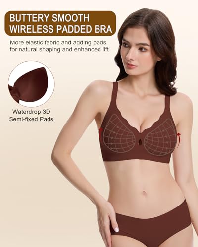 Image of Racerback Bras for Women Criss Cross Padded Bralette Pull On Comfortable Wireless Seamless Tshirt Bra
