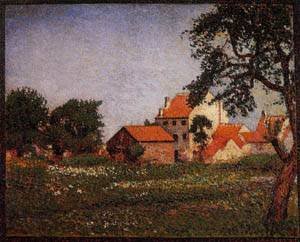 Peinture à l'huile Houses at La Hulpe Lemmen chef-d'œuvre nostalgique pour maison