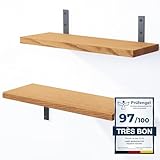 LAMO Manufaktur 2 étagčres murales en Bois 2X 40cm | Etagčre Murale en 100% Bois Massif...