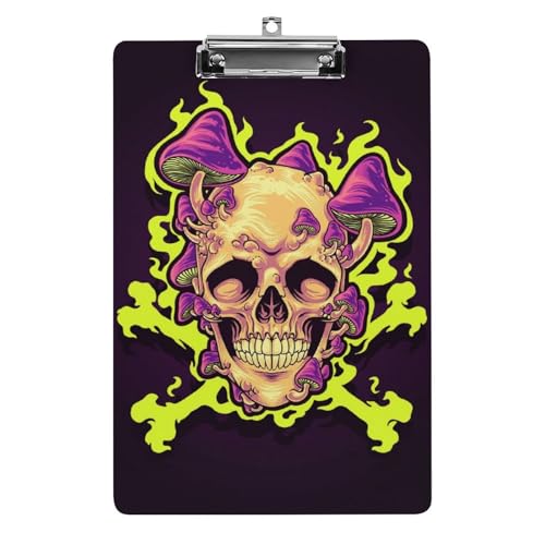 Clipboard Crâne Champignon pour Organiser Vos Documents et Formulaires A4 sans Froisser