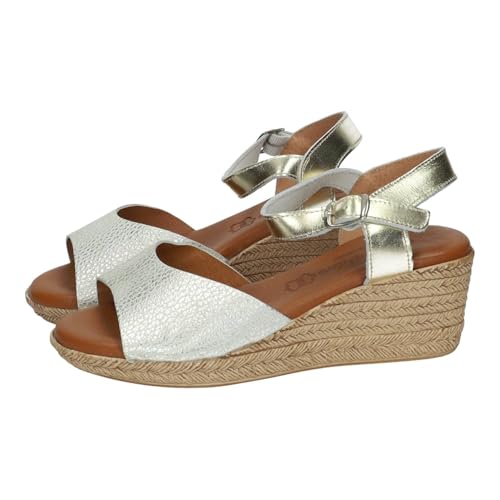 Sandales dorées en cuir pour femme avec talon haut chic fabriquées en Espagne