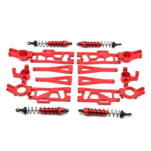 RC�J�[�p�[�c�A�N�Z�T���[ For Wltoys 12402 1/12 4WD RC�J�[ ���^���A�b�v�O���[�h�����p�[�c�A�N�Z�T���[ 9�� �V���b�N�A�u�\�[�o�[�Z�b�g(Red)