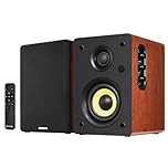Sanyun SW206 80W Active Dual-Mode Bookshelf Speakers, 4” Studio Monitor & HiFi Mode, Upgraded 3D Sound Field, 6.35mm TRS Balanced, Bluetooth 5.4, Optical Coaxial Aux USB 24bit DAC, Woodgrain