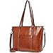 BOSTANTEN Womens Leather Laptop Tote Office Shoulder Handbag Vintage Briefcase 15.6 inch Computer Work Purse Brown