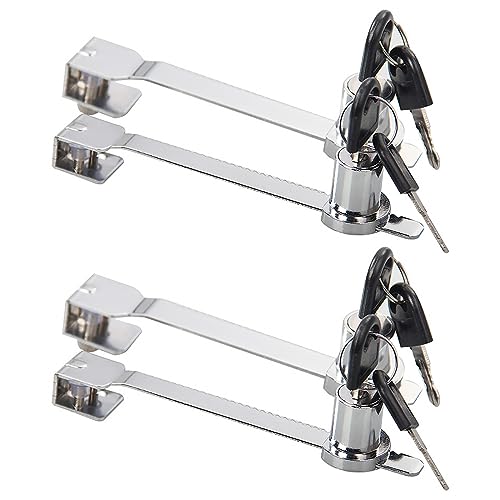 POFET 4PCS Glass Door Lock Sliding Glass Door Locks Serrated Locks for Bookcases Display Cabinets Collection Cabinets Cargo Cabinets - Image 3